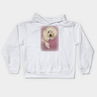 Chinese Crested Dog on Pink Kids Hoodie